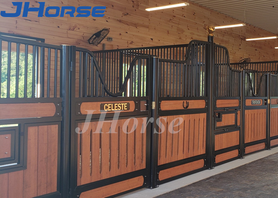 Pre Built Modern European Horse Stalls Bamboo Infill Opsional